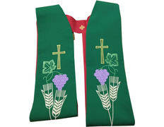 Estolon reversível com Cruz de Jerusalém vermelho / verde