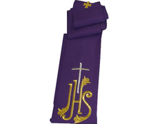 Estola com IHS e Cruz bordada