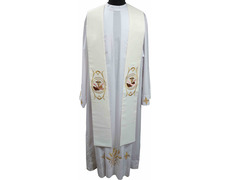 Estola de padre com bordado franciscano bege