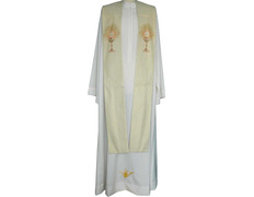 Estola de viscosa decorado com cáliz beige