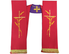 Estolas reversíveis para sacerdotes católicos vermelho / roxo