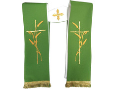 Estolas reversíveis para sacerdotes católicos verde / branco