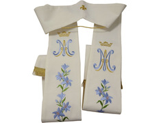 Adicionar ao carrinho Estolas sacerdotais marianas | Bordado monograma e flores Estolas sacerdotais marianas | Bordado monograma e flores