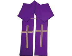 Estolon com Cruz dourada bordada