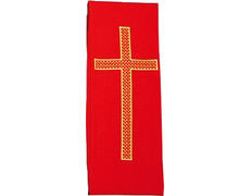 Estolon com Cruz dourada bordada vermelha