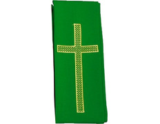 Estolon com Cruz dourada bordada verde