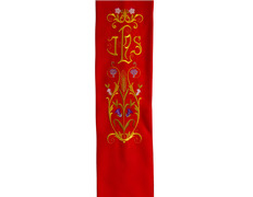 Estone de terlenka com bordado duplo especial de IHS vermelho