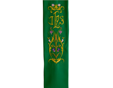 Estone de terlenka com bordado duplo especial de IHS verde