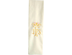 Estolon nas quatro cores litúrgicos com IHS bordado beige