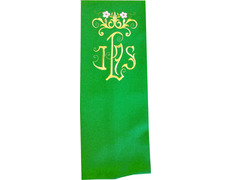 Estolon nas quatro cores litúrgicos com IHS bordado verde