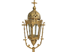 Farol procesional de metal dourado