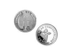 Adicionar ao carrinho Moeda de prata lembrança do Pórtico da Glória Moeda de prata lembrança do Pórtico da Glória