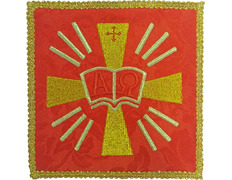 Adicionar ao carrinho Pala bordado Alfa e Omega | Jogos do Altar vermelho Pala bordado Alfa e Omega | Jogos do Altar vermelho