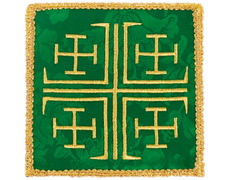 Adicionar ao carrinho Palia bordado Cruzes de Jerusalém | Ornamentos litúrgicos verde Palia bordado Cruzes de Jerusalém | Ornamentos litúrgicos verde