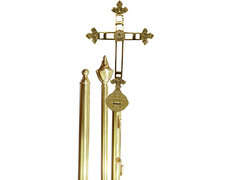 Adicionar ao carrinho Vara porta estandartes dourada com Cruz Vara porta estandartes dourada com Cruz