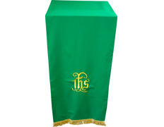 Adicionar ao carrinho Paño cobre atril com IHS bordado verde Paño cobre atril com IHS bordado verde