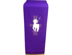 Adicionar ao carrinho Pano de púlpito de poliéster em quatro cores litúrgicas roxa Pano de púlpito de poliéster em quatro cores litúrgicas roxa