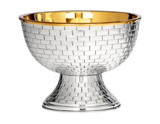 Patena de prata com cincelado linear