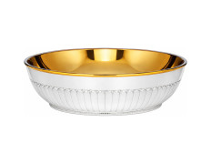 Patena de prata sem pé com repulhado simples