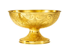 Patena de prata com banho de ouro de 24 kilates