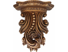 Peana de marmolina decorada imitando madeira talhada