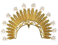 Diadema troquelada com raios e estrelas