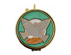 Portaviático com peixes e pães esmaltados