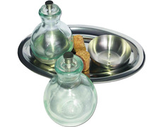 Vinagens de vidro e aço inoxidável