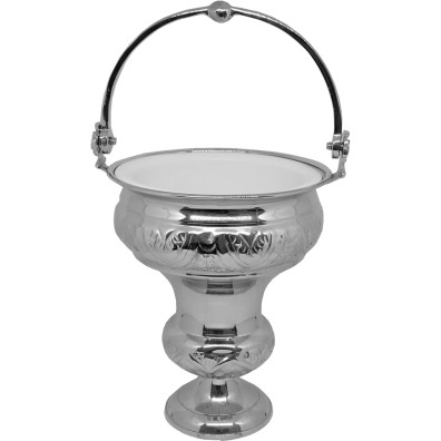 Acetre plateado com hisopo | 21 cm.