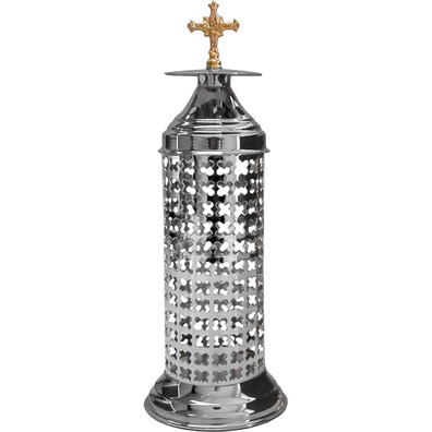 Aplique o Santíssimo com Cruz plateado