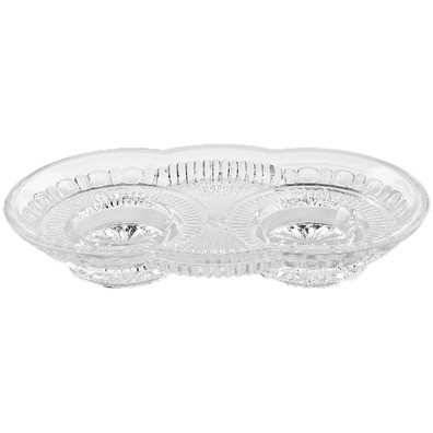 Bandeja de cristal para vinajeras de missa