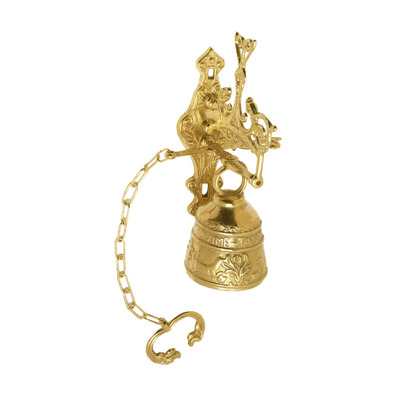 Campana de mosteiro fabricada em metal dourado