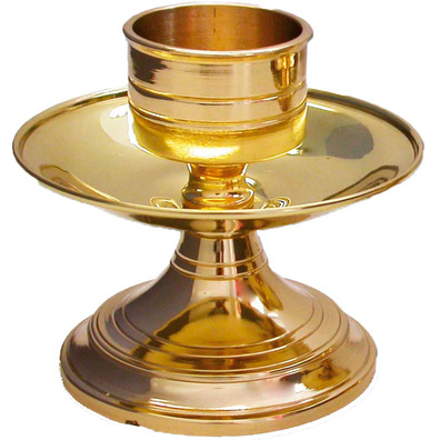 Candeleiro de mesa em bronze acabamento simples