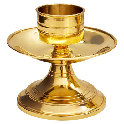 Candeleiro de mesa em bronze acabamento simples