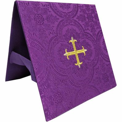 Carpeta de corpo e véu de cáliz damasco morado