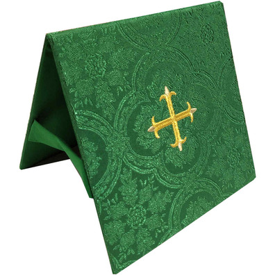 Carpeta de corpo e véu de cáliz damasco verde