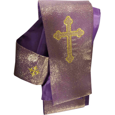 Casulla bordado Cristo na Cruz Morado