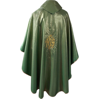 Casulla bordado Cristo na Cruz Verde