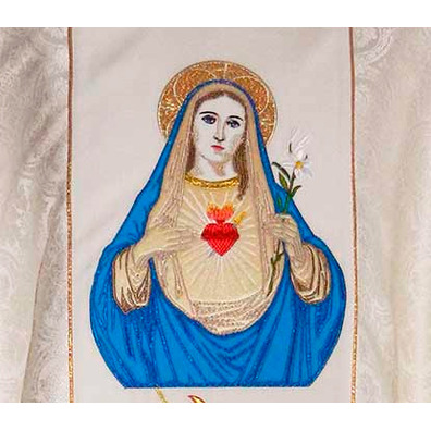 Casulla com Sagrado Coração de Maria bordado