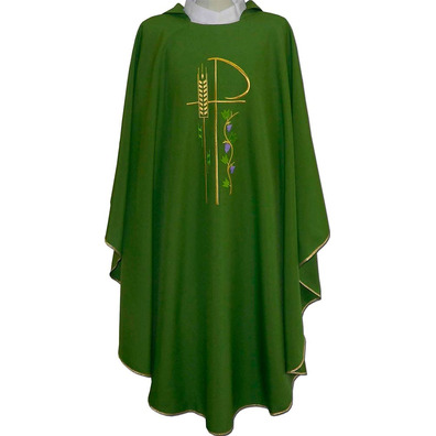 Casulla de poliéster disponível em quatro cores verde
