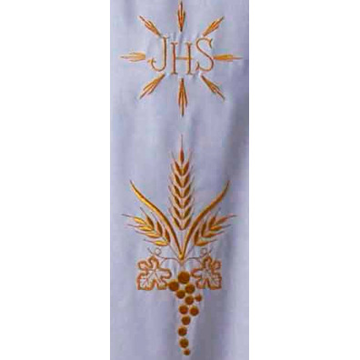Casulla de poliéster e lana com IHS dorado branco