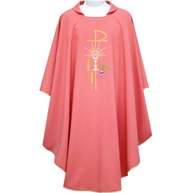 Casulla com ribetes rosa