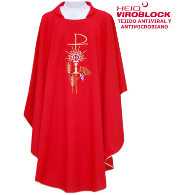 Casulla HeiQ Viroblock | Vestimenta litúrgica antiviral e antimicrobiana vermelho