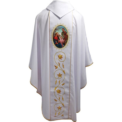 Casulla de poliéster com Sagrada Família