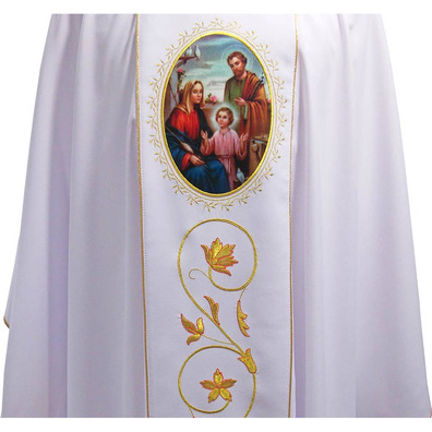 Casulla de poliéster com Sagrada Família
