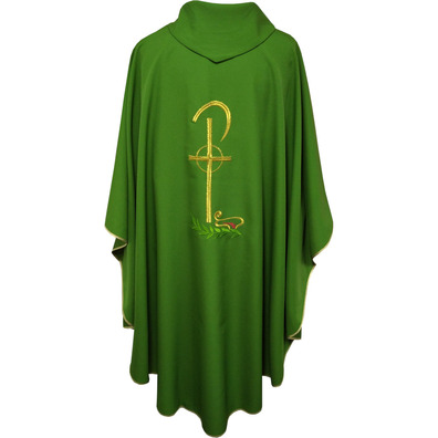 Casulla sacerdotal bordada | Preço econômico verde