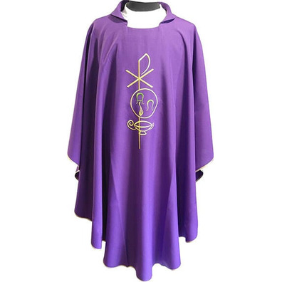 Casulla bordada | Casulla em seis cores morado