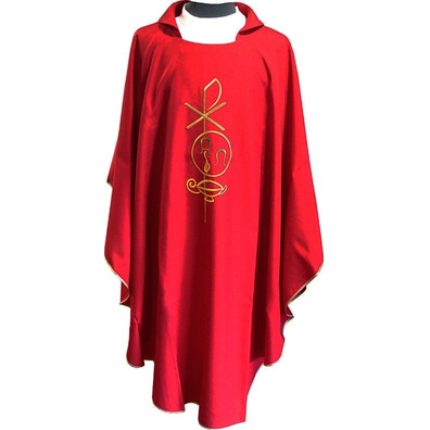 Casula de padre bordada á venda em seis cores vermelho