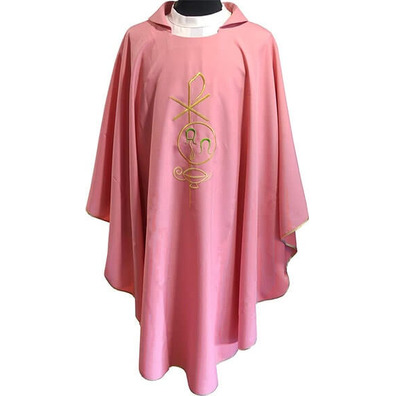 Casulla bordada | Casulla em seis cores rosa
