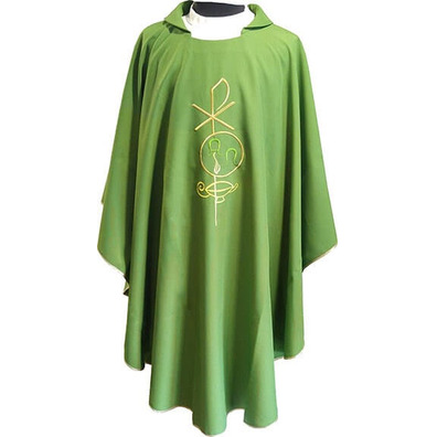 Casulla bordada | Casulla em seis cores verde